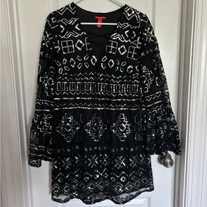 Black sequin longe sleeve dress